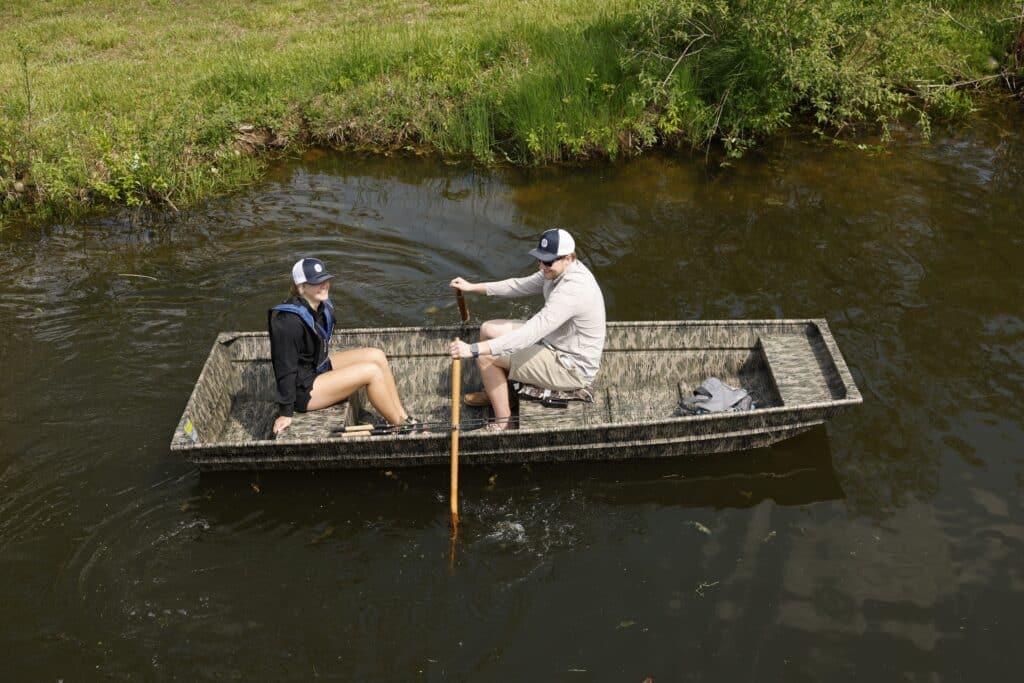 Top down view of boat